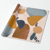 モダン抽象芸術絵を描シェイプ ラッピングペーパー (アンロールド)