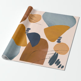 モダン抽象芸術絵を描シェイプ ラッピングペーパー