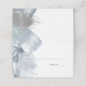 モダン抽象芸術絵を描ストロークほこりっぽいブルーティール(緑がかった色) プレイスカード (外部開封)