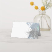 モダン抽象芸術絵を描ストロークほこりっぽいブルーティール(緑がかった色) プレイスカード (裏面)