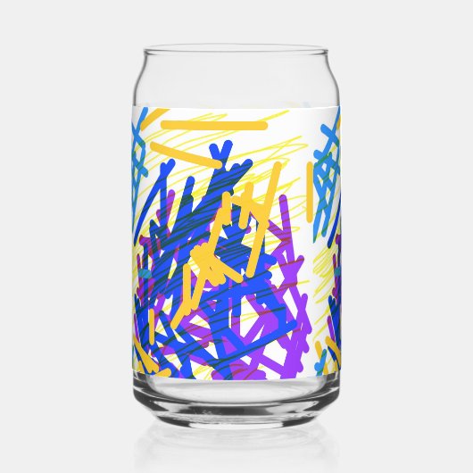 モダン抽象芸術絵を描フェスティバル ガラス缶 (正面)