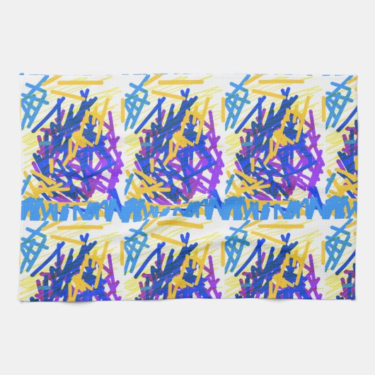 モダン抽象芸術絵を描フェスティバル キッチンタオル (横)