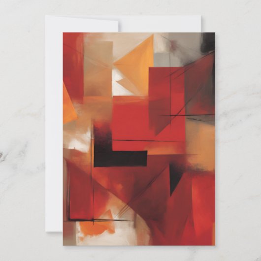 モダン抽象芸術絵を描図形カラフルの芸術 シーズンカード (正面)