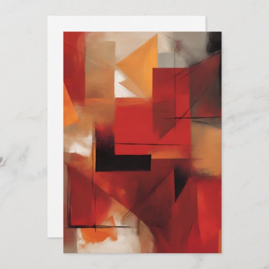 モダン抽象芸術絵を描図形カラフルの芸術 シーズンカード (正面/裏面)