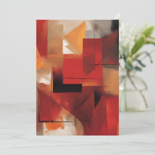 モダン抽象芸術絵を描図形カラフルの芸術 シーズンカード (スタンド正面)