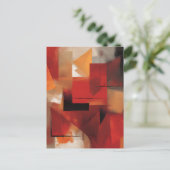 モダン抽象芸術絵を描図形カラフルの芸術 ポストカード (スタンド正面)