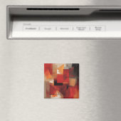 モダン抽象芸術絵を描図形カラフルの芸術 マグネット (インサイチュ (食洗機))