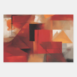 モダン抽象芸術絵を描図形カラフルの芸術 ラッピングペーパーシート