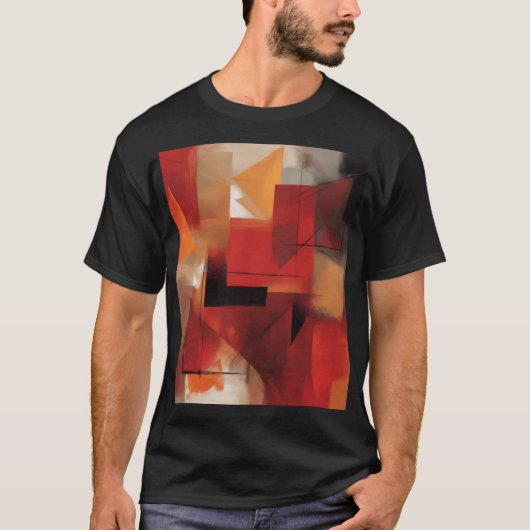 モダン抽象芸術絵を描図形カラフルの芸術 Tシャツ (正面)