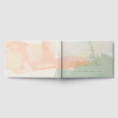 モダン抽象芸術絵を描箔ブライダルシャワー ゲストブック (全面)