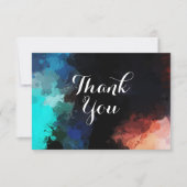 モダン抽象芸術絵を描（ばちゃばちゃ）跳ねるありがとう サンキューカード (正面)
