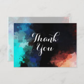 モダン抽象芸術絵を描(ばちゃばちゃ)跳ねるありがとう サンキューカード (正面/裏面)