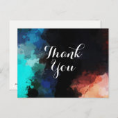 モダン抽象芸術絵を描（ばちゃばちゃ）跳ねるありがとう ポストカード (正面/裏面)