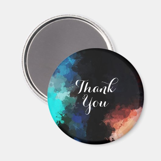 モダン抽象芸術絵を描（ばちゃばちゃ）跳ねるありがとう マグネット (正面/裏面)