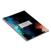 モダン抽象芸術絵を描(ばちゃばちゃ)跳ねるブラックオレンジブルー ノートブック (右側)