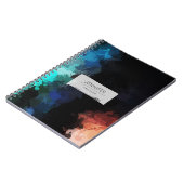 モダン抽象芸術絵を描(ばちゃばちゃ)跳ねるブラックオレンジブルー ノートブック (左側)