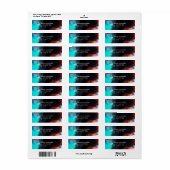 モダン抽象芸術絵を描（ばちゃばちゃ）跳ねるブラックオレンジブルー ラベル (フルシート)