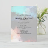 モダン抽象芸術絵を描(ばちゃばちゃ)跳ねる誕生会 招待状 (スタンド正面)