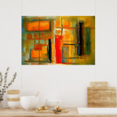 モダン抽象芸術絵画のアートポスター ポスター (キッチン)