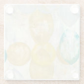 モダン抽象芸術絵画の新聞社 ガラスコースター (裏面)