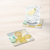 モダン抽象芸術絵画の新聞社 スクエアペーパーコースター (インサイチュ)