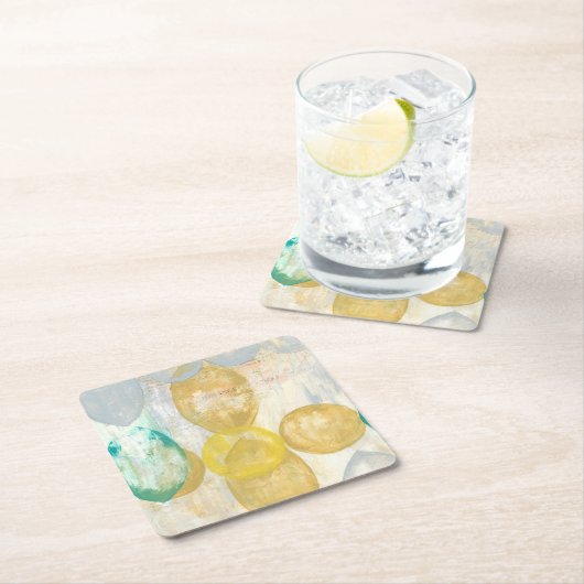 モダン抽象芸術絵画の新聞社 スクエアペーパーコースター (インサイチュ)