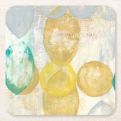 モダン抽象芸術絵画の新聞社 スクエアペーパーコースター (正面)