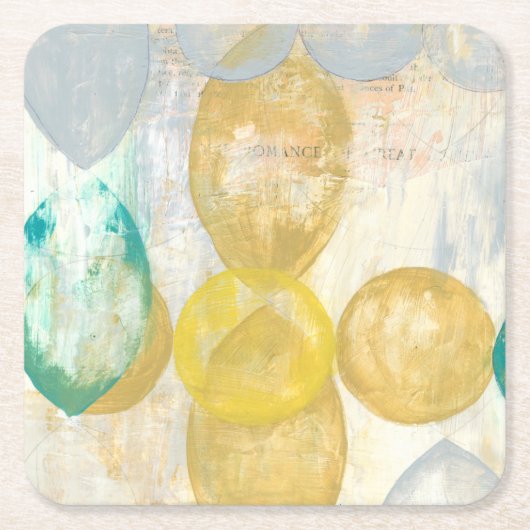 モダン抽象芸術絵画の新聞社 スクエアペーパーコースター (正面)