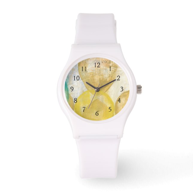 モダン抽象芸術絵画の新聞社 腕時計 (正面)