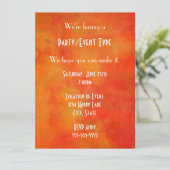 モダン抽象芸術絵画の汎用パーティー(オレンジ) 招待状 (スタンド正面)