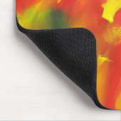 モダン抽象芸術絵画の赤黄色の黒緑 マウスパッド (コーナー)