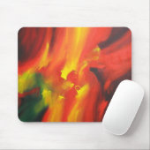 モダン抽象芸術絵画の赤黄色の黒緑 マウスパッド (マウス)