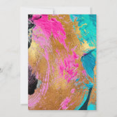 モダン抽象芸術絵画の金ゴールドスクリプトの写真結婚の セーブザデート (裏面)