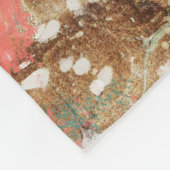 モダン抽象芸術絵画ズコーラルティール(緑がかった色)金ゴールドホワイト フリースブランケット (角)