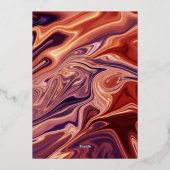 モダン抽象芸術絵画ラバミニマル金ゴールド結婚ズ 箔招待状 (裏面)