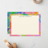 モダン抽象芸術絵画芸術パーソナライズされた名 ノートカード (正面/裏面インサイチュ)