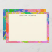 モダン抽象芸術絵画芸術パーソナライズされた名 ノートカード (正面/裏面)