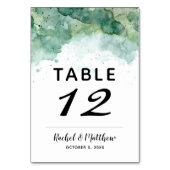 モダン抽象芸術緑水色テーブル番号 テーブルナンバー (裏面)