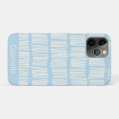 モダン抽象芸術線の青のパターパーソナライズされたン Case-Mate iPhoneケース (裏面(横))