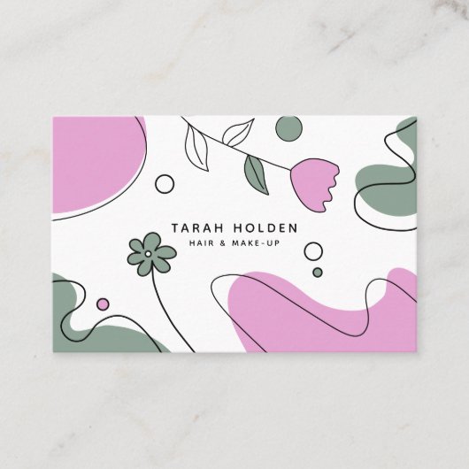 モダン抽象芸術線スケッチ 名刺 (正面)