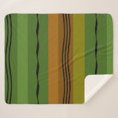 モダン抽象芸術線パターン シェルパブランケット (正面(横))