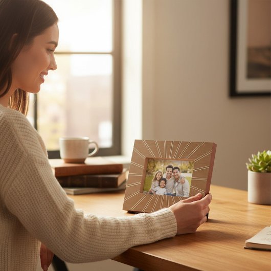 モダン抽象芸術線レーザーエッチング写真枠 レーザー彫刻フレーム