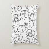 モダン抽象芸術線顔連続線アート アクセントクッション (正面(垂直))