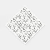 モダン抽象芸術線顔連続線アート スタンダードランチョンナプキン (角)