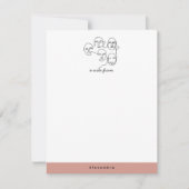 モダン抽象芸術線顔連続線アート ノートカード (正面)