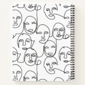 モダン抽象芸術線顔連続線アート ノートブック (裏面)