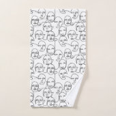 モダン抽象芸術線顔連続線アート バスタオルセット (ハンドタオル)