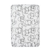 モダン抽象芸術線顔連続線アート バスマット (正面縦)