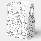 モダン抽象芸術線顔連続線アート フェイバーボックス (オープン)