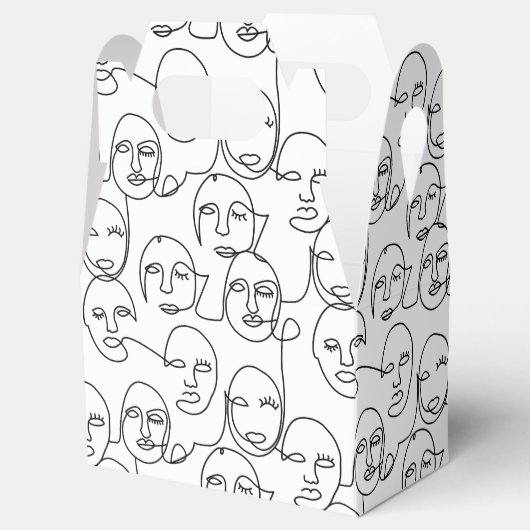 モダン抽象芸術線顔連続線アート フェイバーボックス (オープン)